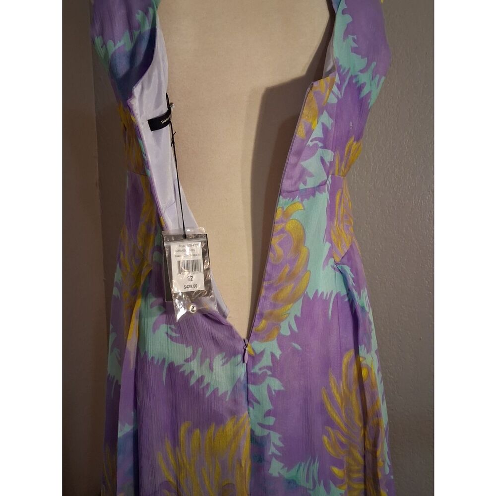Nanette Lepore 100% Silk Lavender Floral Tie-Front Midi Dress - Picture 7 of 16